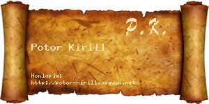 Potor Kirill névjegykártya